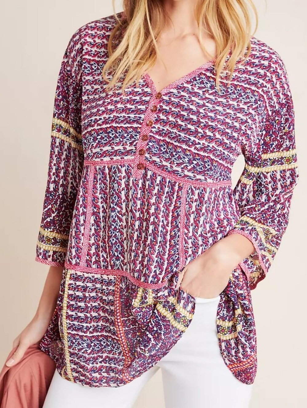 Maeve Lilyana Tiered Silk Blouse Size XS